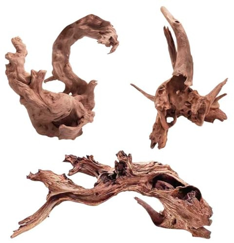 EFFIELER Natural Driftwood for Aquarium Decor – 6-10 INCH Unique Size Real Wood Branches for Fish Tank, Reptile Habitat, Terrarium, Hermit Crab, Shrimp Tank,Safe for Aquatic Pets