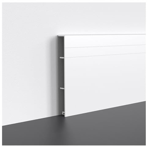 Rodapié de aluminio moldeado para garaje, baño, salón y pasillo, personalizable y resistente al desgaste, zócalo blanco