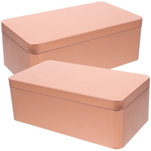 INOOMP 2 pièces Boîte Métallique Vide Conteneurs de Rangement Multifonctionnels pour Thé Aliments Secs et Cadeaux Boîte à Thé Dorée pour Cuisine et Fête