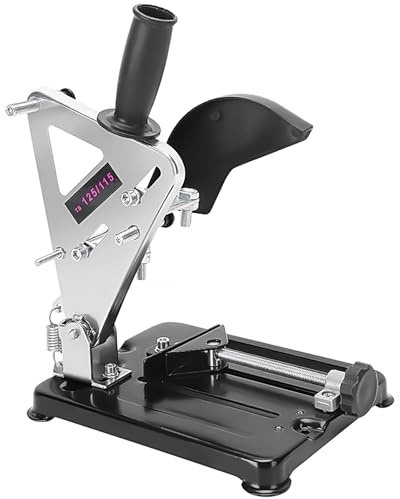 Operitacx Soporte para amoladora angular de 45 grados para amoladora angular con mango deslizante, base de hierro fundido, compatible con amoladoras angulares de 100-125 mm, perfecto para metal