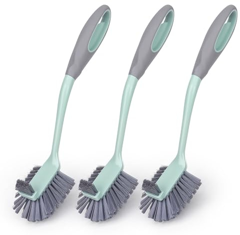 Topest Dish Washing Up Brush | Comfortable Non-Slip Handle | Scrubbing Brush for Dishes, Pots, Pans, Glasses, Mugs, Bottles, Sink etc - Pack of 3