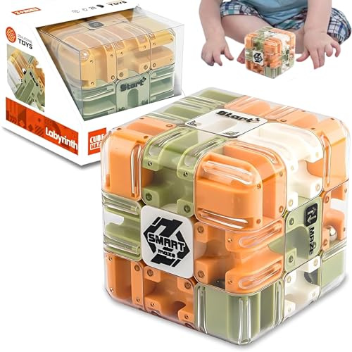 ZauberwüRfel Kugel，3D Labyrinth WüRfel，Large Labyrinth 3D Puzzles Maze Cube，Interaktives Lernspielzeug FüR Kinder, Perfekt FüR Klassenpartys Und Geburtstagsgeschenke. (A)