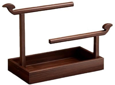 SQOYEI Ny Kinesisk Stil Trä Pastatork Med Förvaringsutrymme, Robust Stabil Pastaställ Stor Kapacitet Pasta Torktumlare(Brown)