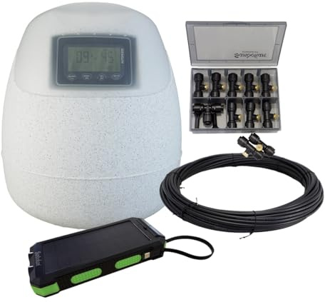 Sandokan Automizer Solaire - Pulvérisateur Anti-Moustiques Automatique pour Jardin sans Fil, Kit de Désinsectisation avec Power Bank, Réservoir 20L, Couverture 300 à 600 m²