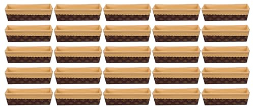 TIKODIDA Molde para Hornear Rectangular Desechable en Papel Corrugado, 25 Piezas, Antiadherente y Resistente al Calor, Adecuado para Pan, Pasteles y Repostería en Horno Doméstico