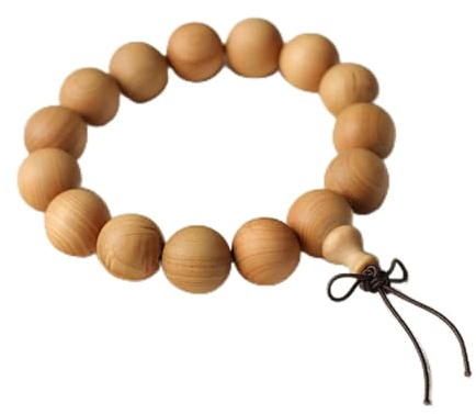 Naturligt Thuja-trä 15 mm mala-bönpärlor armband för meditation - unisex tibetansk buddhistisk radband