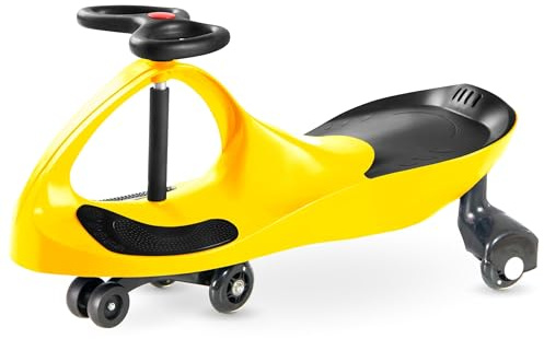 Ride-on för barn 3+, TwistCar leksaksbil, Småbarnsbil, Fordon för pojkar och flickor, Twist Car med ratt, Gummihjul, Lastkapacitet upp till 120 kg, Gul