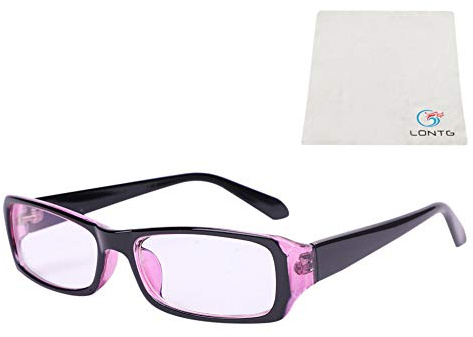 Brille ohne Sehstärke Damen Herren Nerdbrille PC Schmal Rahmen Brillenfassung Vintage Dekobrille mit Transparent Linse Leicht Brillengestell UV Schutz Computerbrille Lesebrille mit Brillenetui