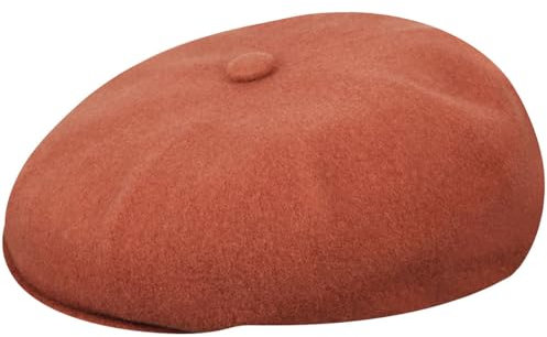 Kangol Classic Wool Hawker Flatcap Schirmmütze Schiebermütze Ballonmütze Herren - mit Schirm, Schirm Winter Herbst-Winter - M (56-57 cm) orange