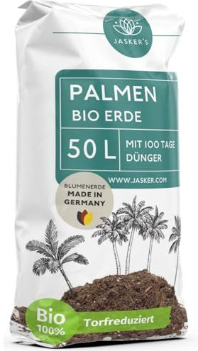 Bio Palmenerde 50 L - Blumenerde Mit Dünger Aus 45% Weniger Torf - Für Zimmerpflanzen Und Pflanzen