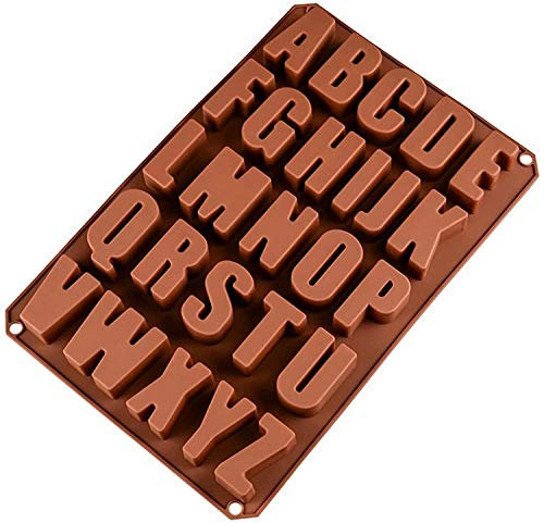 Selecto Bake 26 Alphabet Large Letters Chocolate Mould Birthday Cake Decoration, Large Silicone Letters Moulds Non Stick Chocolate Candy Molds Silicone Chocolate Mold