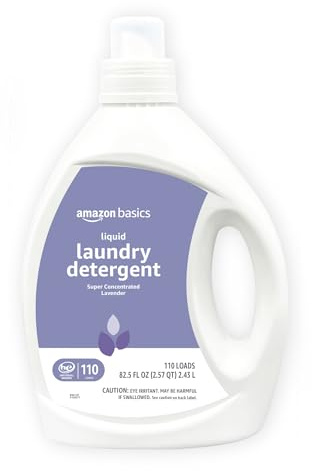 Amazon Basics Concentrated Liquid Laundry Detergent, Lavender Scent, HE Compatible, 110 Loads, 82.5 Fl Oz (Previously Solimo)