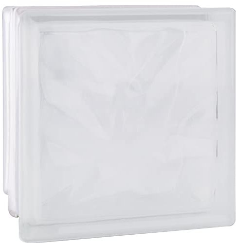 Fuchs Design 4 Stück: Glasbaustein Wolke weiß 19 x 19 x 10 cm - F30 (Brandschutz)