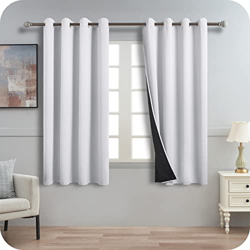MRTREES Tende Oscuranti per Camera da Letto 160 cm Altezza 2 Pezzi Isolanti Termiche con Occhielli per Camera da Letto Soggiorno a Finestre Vetro Elegante Tende Tinta Unita Grigio Perla