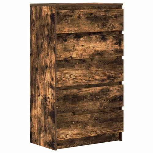 vidaXL Lådskåp rökfärgad ek 60x36x103 cm konstruerat trä, dokumentskåp, kontorsbyrå, sovrumsbyrå, skåp med låda, arkivskåp, sovrumsbyråer