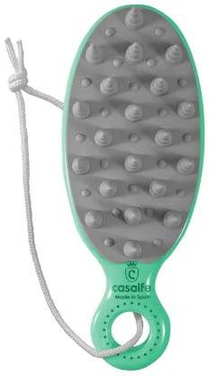 Cepillo Exfolia y Masajea - Ideal para Masajes en el Cuero Cabelludo - Fortalece el Cabello - Fomenta la Circulación y el Crecimiento de Cabello Nuevo - Ideal para Todo Tipo de Cabellos - Casalfe