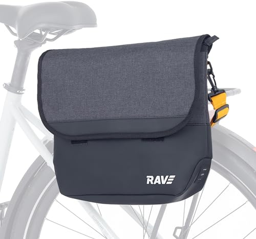 RAVE Fahrrad Gepäckträgertasche 8 L – Businesstasche & Umhängetasche mit Laptopfach – wasserabweisend – für Fahrrad Gepäckträger