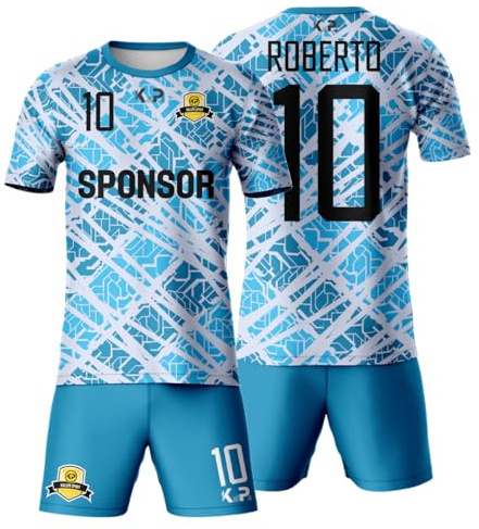KALLPA Sport Equipación Deportiva de fútbol Personalizada. Niños y Adultos. Camiseta y calzona. Personaliza con Nombre, Escudo, número y Sponsor. (Modelo 31, Completo)