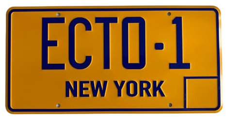 Super6props Ghostbusters ECTO-1 Aluminium Prop License Plate. Dimensions: 300mm x 150mm