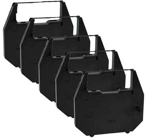 vhbw 5X Farbband Schriftband kompatibel mit Nakajima AE 580, AE 610, AE 710, AE 640, AE 560, AE 500 Nadeldrucker, Bondrucker - Schwarz