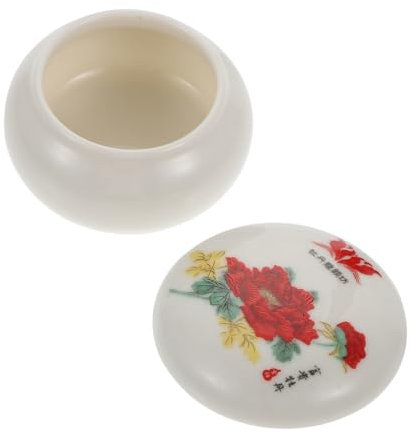 Alipis 1 Pc Vaso Di Porcellana Contenitori Per Lozioni Con Coperchi Porta Polvere Cibo in Scatola Sfuso Barattolo Per Cosmetici Vintage Rossetto Crema Mini Ceramica Tè Rosso Viaggiare