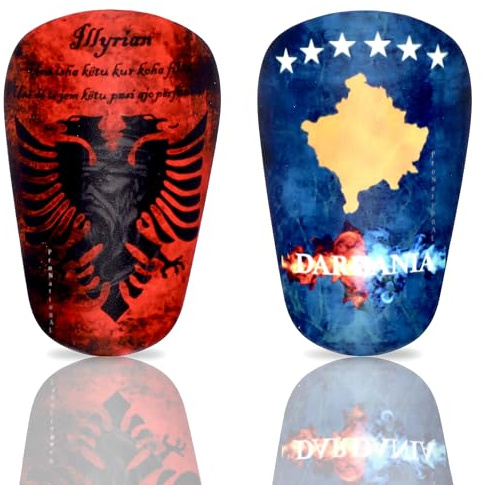 ProSx Mini Schienbeinschoner für Fußball Kinder Herren | Länderdesigns | Fußballsocken Set | Fußball Kleine Schienbeinschoner Zubehör Jungen I Mini Shin Pads I