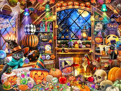 Vermont Christmas Company Puzzle 550 pièces de Collection d'halloween – Grandes pièces – Pièces entièrement emboîtables et de Forme aléatoire – 61 x 45,7 cm