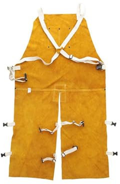 SEIWEI Heat Resistant Welding Apron with Tool Pocket Split Welder Pant Adjustable Carpenter Protective Clothing for Workshop