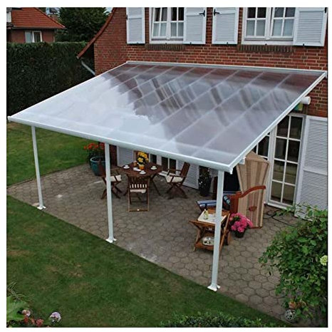 Clear Greenhouse Polycarbonate Panels 0.8mm Non corrugated Glassfiber Sheeting Insulation & Rainproof Easy to Cut Porch Roofing Pergola Canopy Cover 1.2x20m