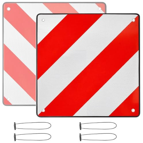 Montesy Reflective Sign with 4 Bungee Cords 50x50cm High Visibility Reflective Warning Sign for Bike Rack & Trailers