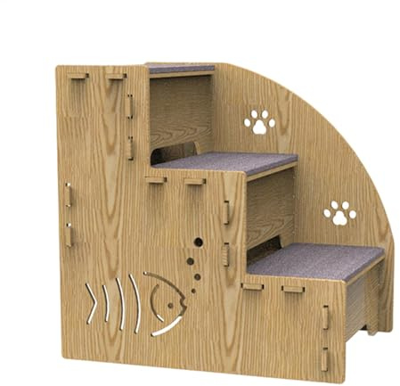 Treppen Für Kleine Hunde – Treppen Für Hundesofa | Hundesofa-Treppe, 3-stufige Holztreppe Fürs Bett – Haustiertreppe, Haustierbedarf