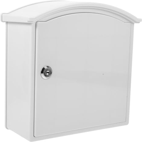 DIYEAH Caja De Leche para Pared White con Cerradura, Resistente Al Exterior, Organizador Seguro para Paquetes y Botellas, Soporte Colgante Multifuncional Hogar, 1 Unidad