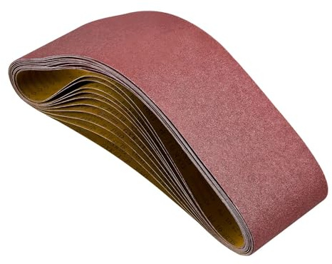 VEVOR Bande Abrasive, 152 x 1219 mm, Bande de Ponceuse, Grain 80, Lot de 10 Bandes Abrasives en Oxyde d'Aluminium pour Ponceuses à Bande, Travail Ponçage du Bois, Acier, Aluminium, Métaux Non Ferreux