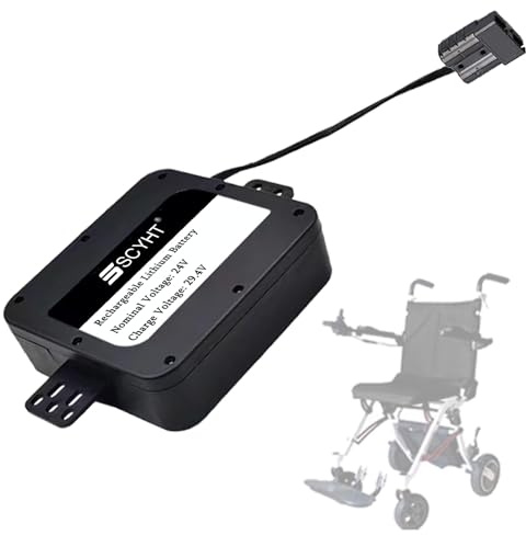 SSCYHT Lithium Battery 24V 12Ah 12.8Ah 10Ah Replacement Battery 24V Electric Wheelchair Batteries 10Ah Li-ion Batteries for 200W - 308W Motors with Hook Up,24V10Ah Black Anderson
