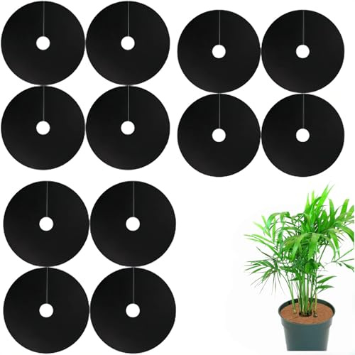 Generico Nero 82 cm Tappetino per Erbacce da Giardino, Dischi Pacciamatura per Piante,12 Pezzi Tappetino Pacciamatura Telo Pacciamatura Albero, Adatto per Giardini, frutteti, orti