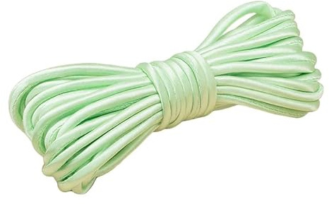Cordoncino di raso elasticizzato da 5 m, verde chiaro, largo 5 mm, per cucito, tessitura, sartoria