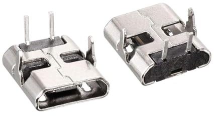 TA-VIGOR Lot de 30 connecteurs micro USB femelles, adaptateur de remplacement pour prise jack à 90 degrés à 2 broches pour téléphone à souder USB, réparation de remplacement