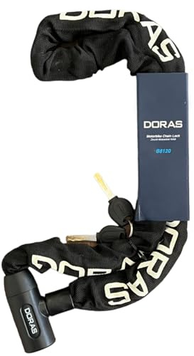 DORAS 120CM Length Bike Chain with 2 Keys, High Security Lock for Bike, Scooter, Skateboard, Gate, Door, Fence