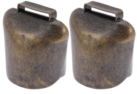 PENIKOKO 2 Campanelli per Bovini in Metallo Campane da Collare Leggere e Resistenti per Animali da Fattoria Suono Antismarrimento per Mucche Pecore e Capre Accessori Pascolo Pratici