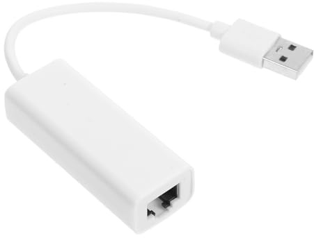 WOFASHPURET Adattatore Plug-and-play USB 2.0 Ethernet Bianco Porta Rj45 10/100/1000mbps Materiale Abs e Pvc per Connessione di Rete senza Interruzioni