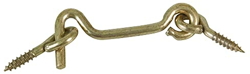 Amig - Aldabilla Retenida Dorada Mod. 5 con 2 Hembrillas de Acabado Latonado para Contraventanas · Diámetro Ø3,5 x 50 mm - Cierre de Seguridad Anti Golpes y Roturas para Ventanas