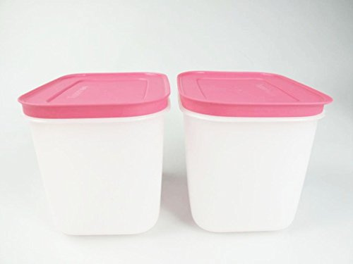 TUPPERWARE Gefrier-Behälter 1,1L pink-weiß hoch (2) Eiskristall G35 Eis-Kristall P 21627