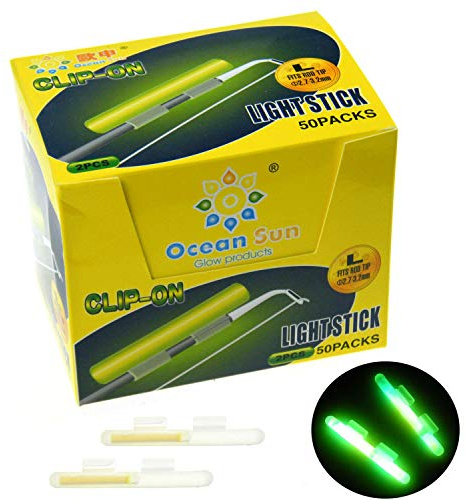 QualyQualy Knicklichter für Angeln 100 Stück in 50 Tütchen Knick Lichtern Knicklicht für Angelruten, Clip-On Angelknicklicht Knicklichter (100 Stücke #L: 2.7-3.2mm)