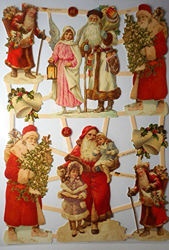 Glanzbilder Weihnachten Weihnachtsmann EF 7417 Oblate Posiebilder Scrapbook Deko GWI 456