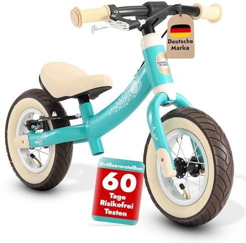 BIKESTAR Kinder Laufrad Lauflernrad Kinderrad für Jungen und Mädchen ab 2-3 Jahre | 10 Zoll Sport Kinderlaufrad | Türkis | Risikofrei Testen