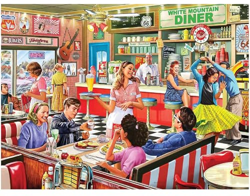 White Mountain Puzzles Jigsaw Puzzle 1000 Pieces 24X30-American Diner