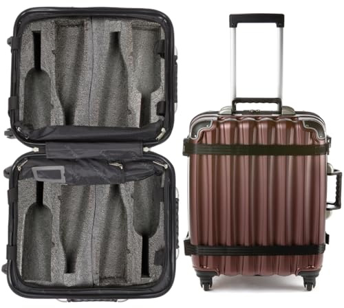 VinGardeValise® Petite Wine Suitcase – 8-Bottle Travel Luggage, TSA-Approved, Durable Hard Shell, Shockproof Foam, Secure Bottle Protection for Enthusiasts & Collectors - Burgundy
