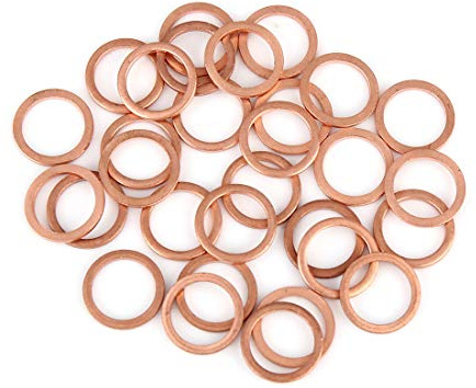 X AUTOHAUX Kupferscheiben 12x16x1,5mm 30 Stück Dichtung Für Hydraulik | Kupfer, Für Wasser, Kraftstoff Und Öl, Hitzebeständig, Elektrisch Und Wärmeleitfähig, Nicht Magnetisch, Robust