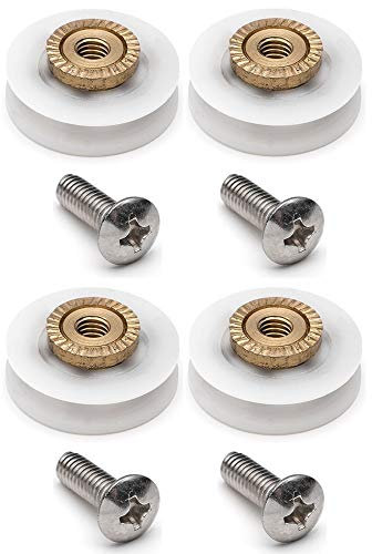 YUANQIAN Lot de 4 rouleaux de rechange pour porte de douche rainurée en V 19 mm de diamètre YQ19 (rainure en V 19 mm)