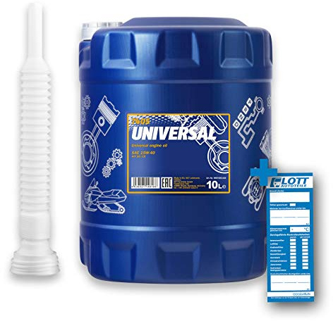 10L Mannol Motoröl Universal 15W-40 15W40 hochwertiges Motorenöl API SG/CD + Auslaufschlauch